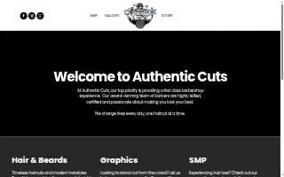 Authentic Cuts Barbershop website