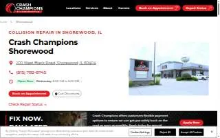 Crash Champions Collision Repair Shorewood website