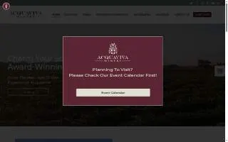 Acquaviva Winery & Ristorante & Wedding Venue of Sycamore website