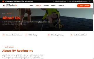 NV Roofing Inc website