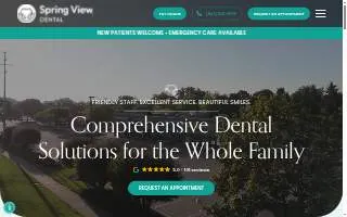 Spring View Dental website