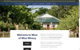 West of Wise Winery website