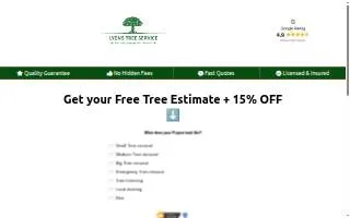 Lions tree service of Streamwood website