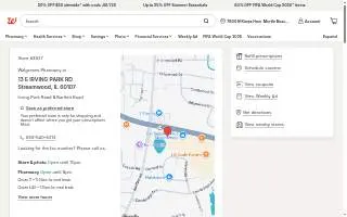 Walgreens Pharmacy of Streamwood website