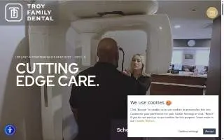 Troy Family Dental website