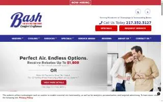 Bash Heating & Air Conditioning Inc of Urbana website