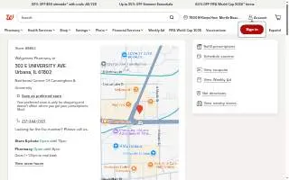 Walgreens Pharmacy of Urbana website