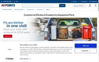 AllPoints Foodservice Parts & Supplies website