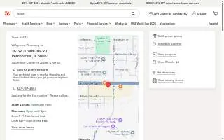 Walgreens of Vernon Hills website