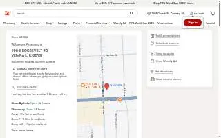 Walgreens Pharmacy of Villa Park website