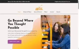 Arize Beyond Productions website