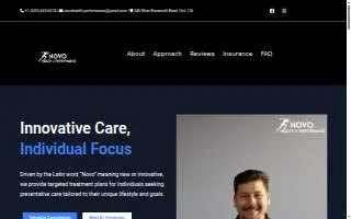 Novo Health & Performance website