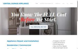 Central Dupage Appliance website
