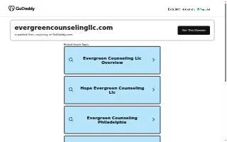 Evergreen Counseling, LLC website