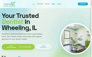 Crescent Family Dental website