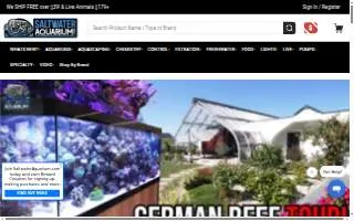 Saltwater Reef Co. Aquarium Fish & Coral Store website