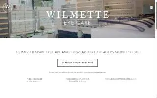 Wilmette Eye Care website