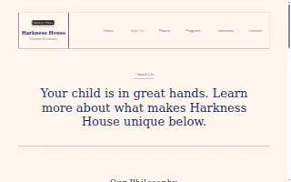 Harkness House For Children website