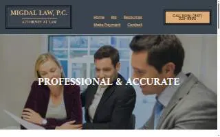 Migdal Law, P.C. website