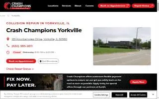 Crash Champions Collision Repair Yorkville website