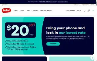 Total Wireless of Zion website