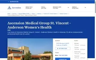 Ascension Medical Group St. Vincent - Anderson Women's Health website