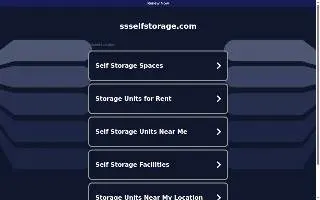 SS Self Storage website