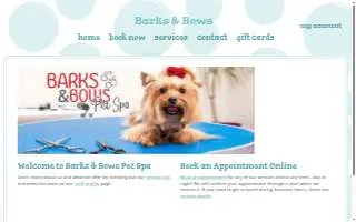 Barks & Bows Pet Spa of Avon website
