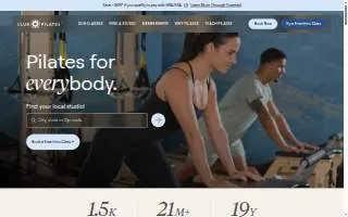Club Pilates of Avon website