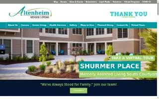 Altenheim Family-first Senior Living website