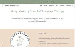Always Growing Speech & Language Therapy LLC of Beech Grove website