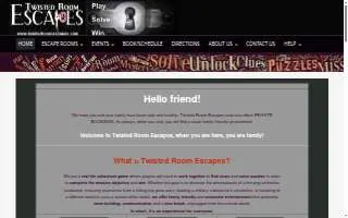Twisted Room Escapes Indianapolis website