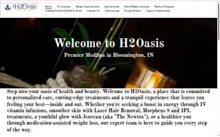 H2Oasis Infusion and Wellness Clinic website