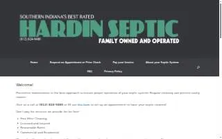 Hardin's Septic Cleaning website