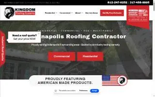 Kingdom Roofing Systems - Bloomington website