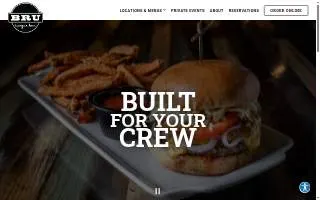 BRU Burger Bar Brownsburg website