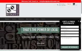 Budget Print Center website