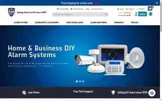 Alarm System Store website