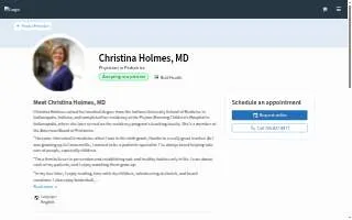 Christina M Holmes, MD website