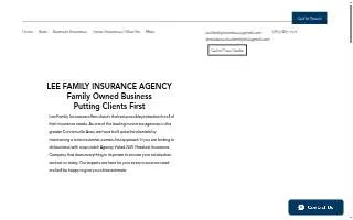 Lee Family Insurance website