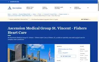 Ascension Medical Group St. Vincent - Fishers Heart Care website