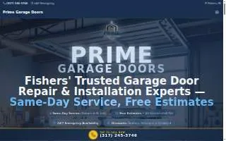 Prime Garage Doors of Fishers website
