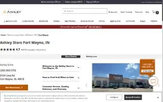Ashley Store of Fort Wayne website