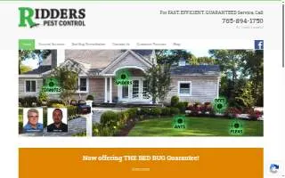 Ridders Pest Control website