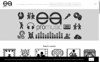 EA Pro Music website
