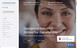Harrington Orthodontics of Granger website