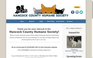 Hancock County Humane Society website