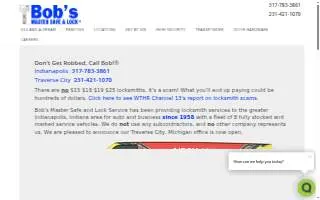 Bob's Master Safe & Lock Service of Greenwood website