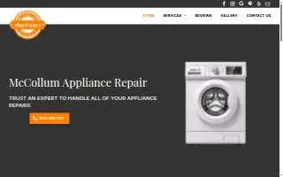 McCollum Appliance Repair website