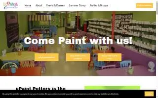 uPaint Pottery Studio website